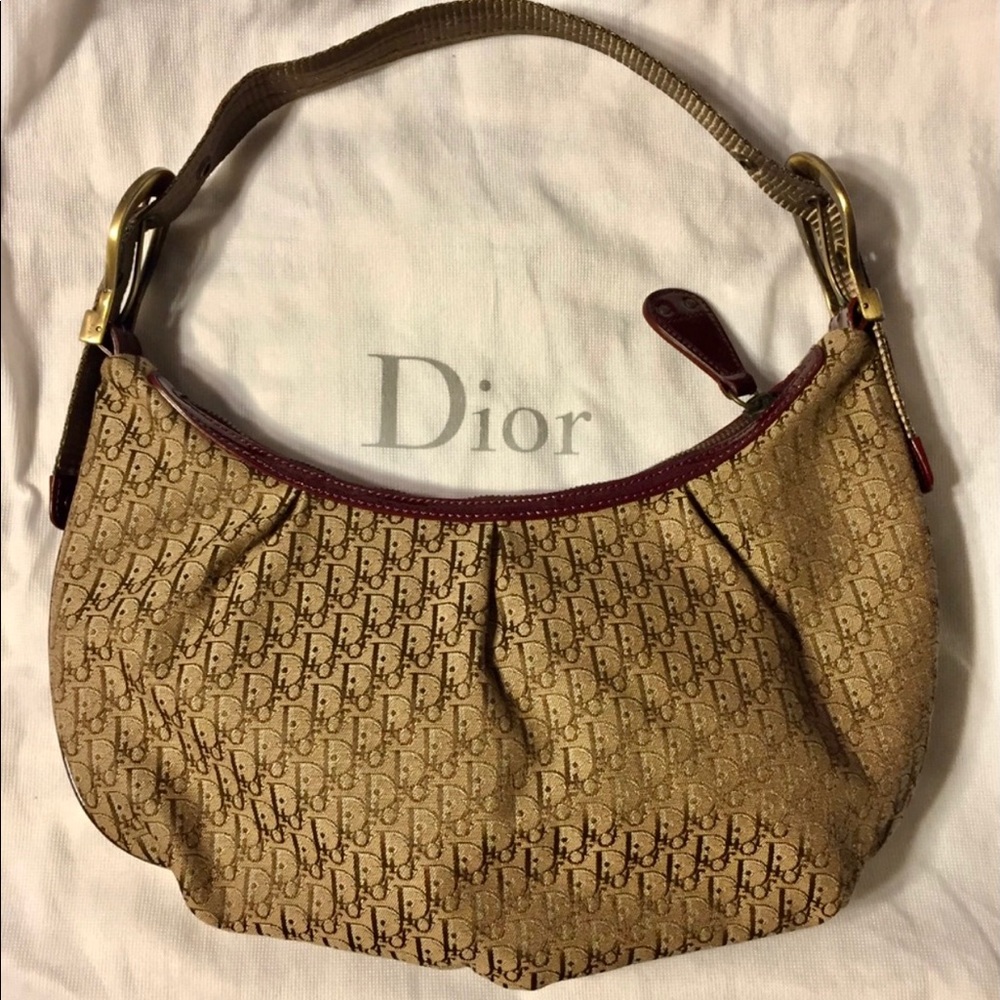 Vintage RARE Christian Dior Oblique Jacquard Purse